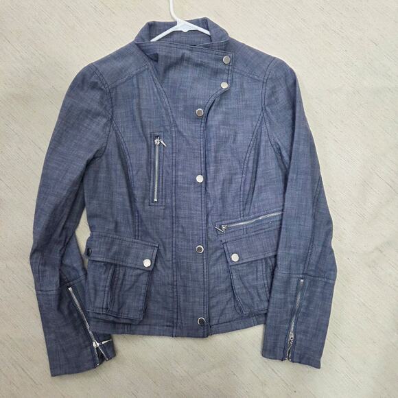White House Black Market Woman's Blue Jacket size 8 - Picture 9 of 12